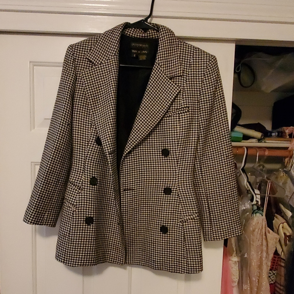 Vintage Donna Karen Houndstooth Coat